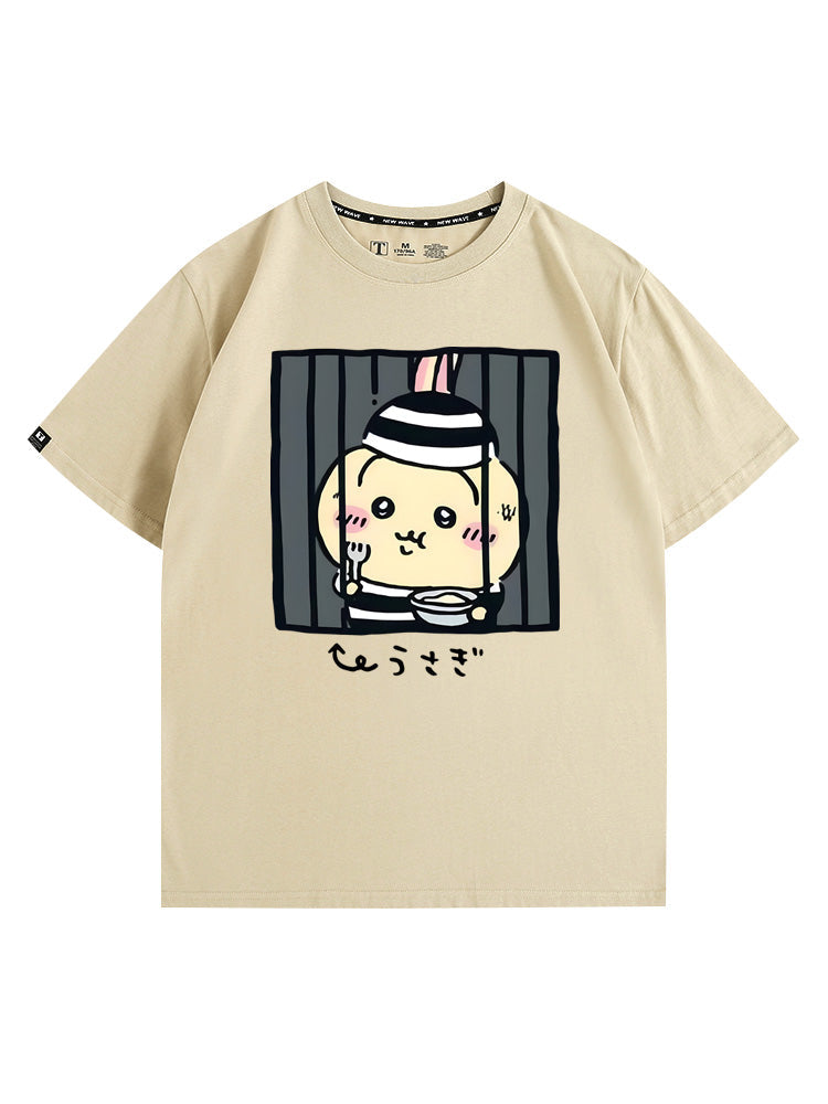 Chiikawa, Usagi, Momonga Hachiware prison avatar cotton T-shirt