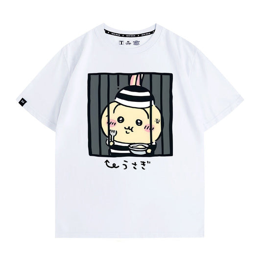 Chiikawa, Usagi, Momonga Hachiware prison avatar cotton T-shirt