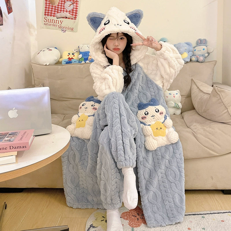 Fan Made Chiikawa Nightwear Women's Autumn and Winter Robe