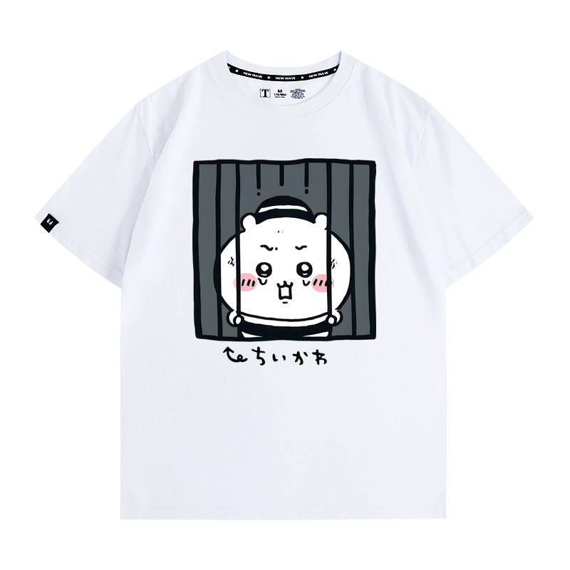 Chiikawa, Usagi, Momonga Hachiware prison avatar cotton T-shirt