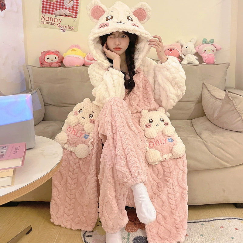 Fan Made Chiikawa Nightwear Women's Autumn and Winter Robe