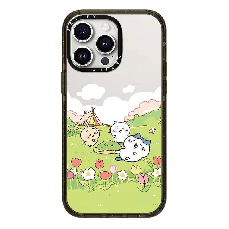 Chiikawa Grassland Camping IPhone Cases with Anti drop 2.0 acrylic