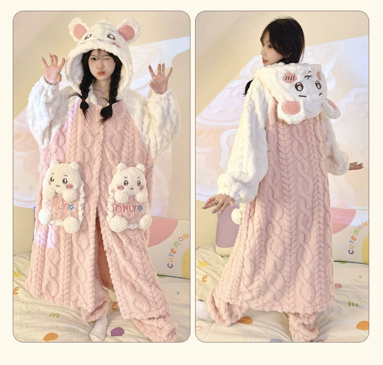 Fan Made Chiikawa Nightwear Women's Autumn and Winter Robe