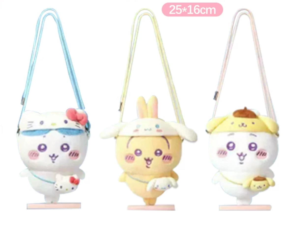 MINISO Chiikawa× Sanrio Plush Full Body Crossbody Bag