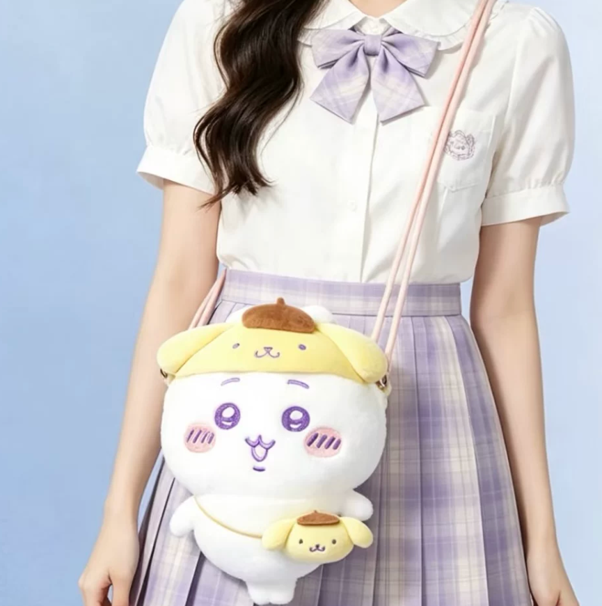 MINISO Chiikawa× Sanrio Plush Full Body Crossbody Bag