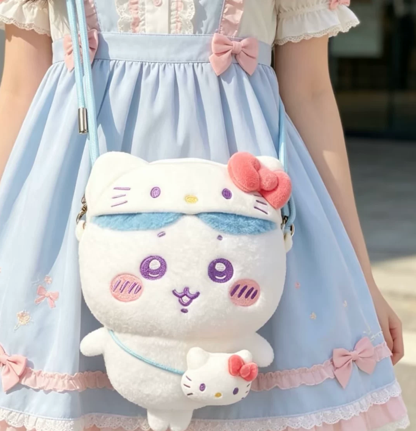 MINISO Chiikawa× Sanrio Plush Full Body Crossbody Bag