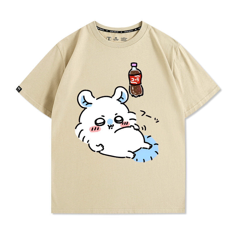Momonga Men's Pure Cotton Loose Short Sleeves Summer T-Shirt
