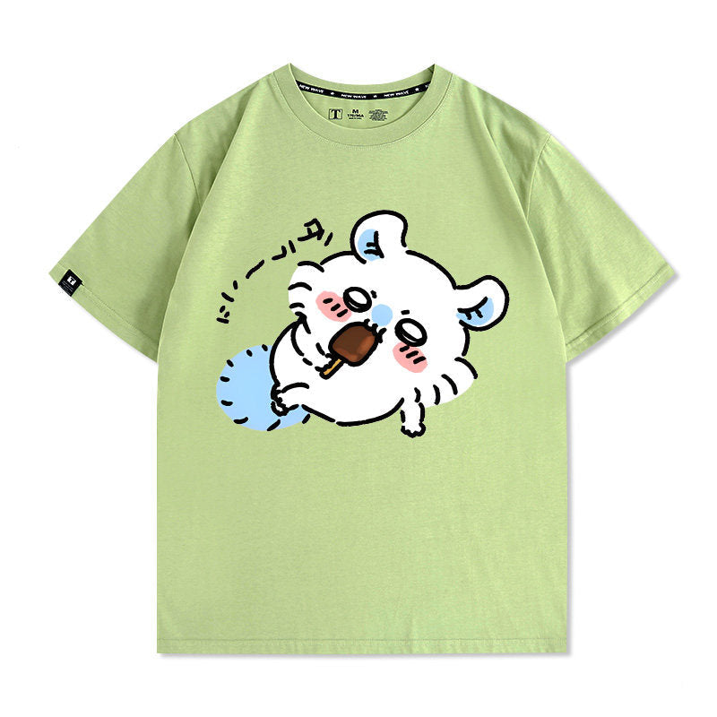 Momonga Men's Pure Cotton Loose Short Sleeves Summer T-Shirt