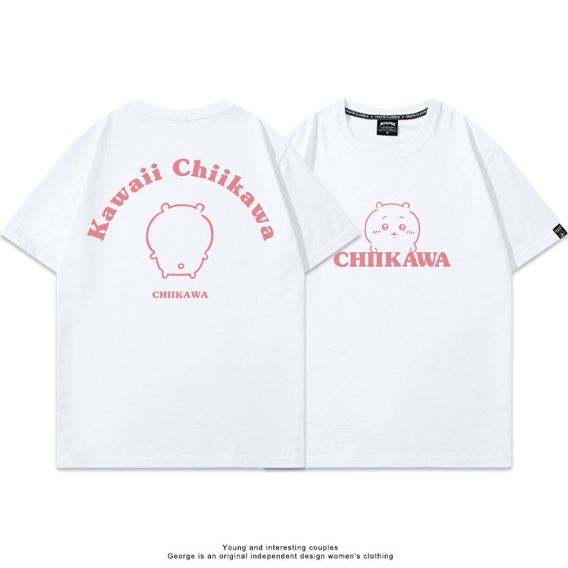 Chiikawa, Usagi, Hachiware, Momonga cute full body short-sleeved T-shirt