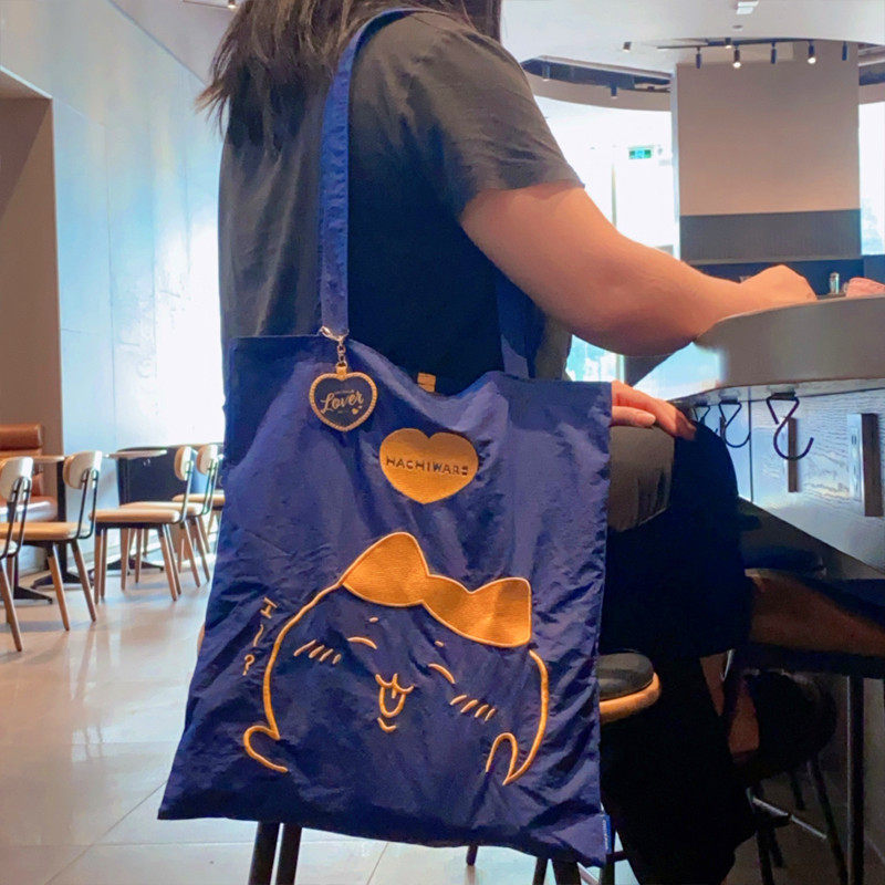 Chiikawa Usagi Hachiware Momonga embroidery cute shoulder tote canvas bag