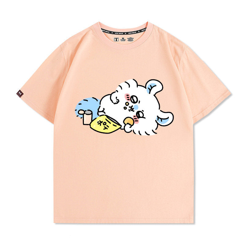 Momonga Men's Pure Cotton Loose Short Sleeves Summer T-Shirt