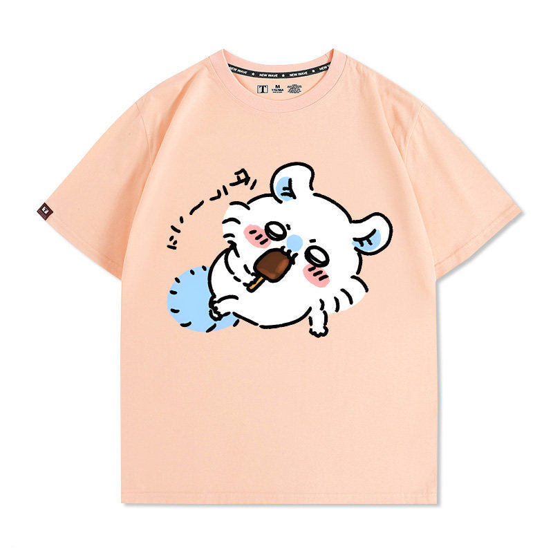 Momonga Men's Pure Cotton Loose Short Sleeves Summer T-Shirt