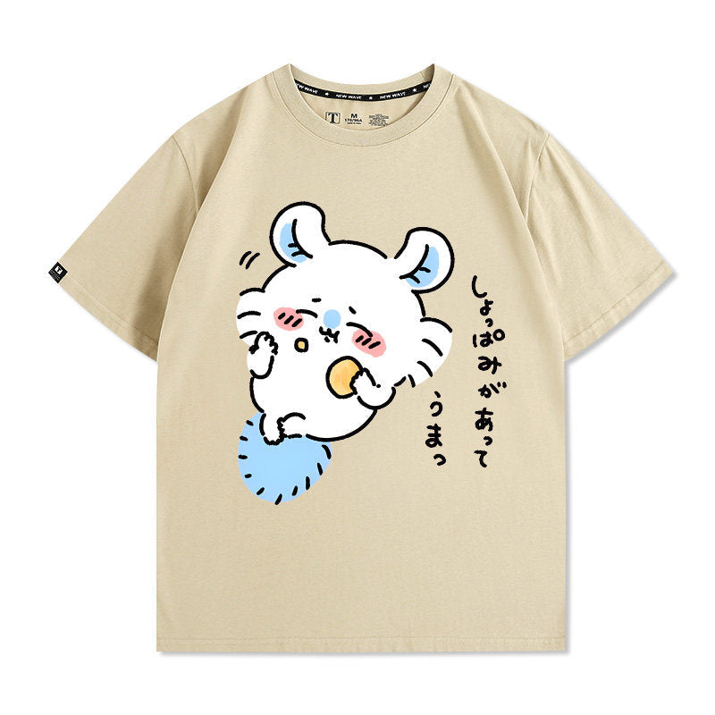Momonga Men's Pure Cotton Loose Short Sleeves Summer T-Shirt
