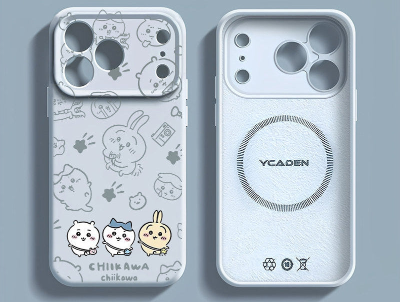 Chiikawa, Usagi, Hachiware Cute Liquid Silicone Iphone 17 Case