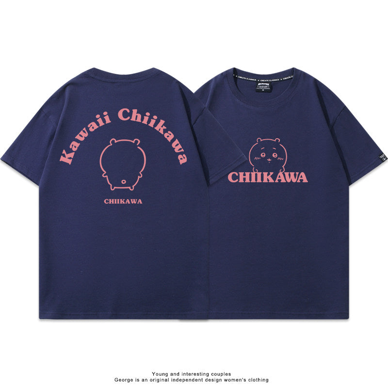 Chiikawa, Usagi, Hachiware, Momonga cute full body short-sleeved T-shirt