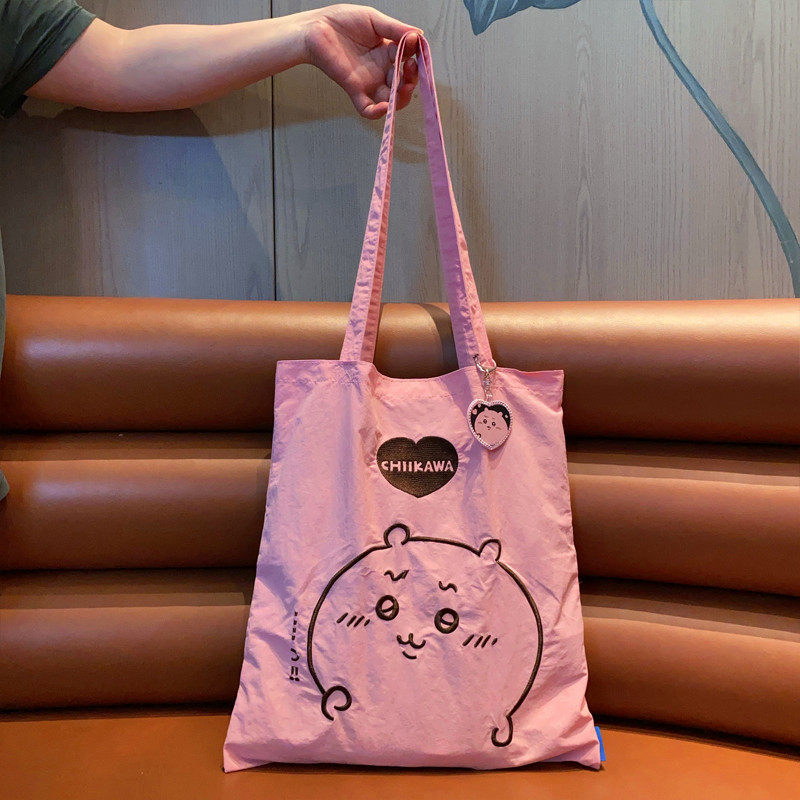 Chiikawa Usagi Hachiware Momonga embroidery cute shoulder tote canvas bag