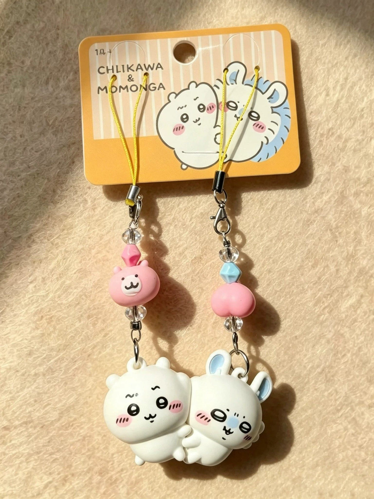 Chiikawa x Momonga, Hachiware x Usagi Magnetic Pair Bestie Keychain