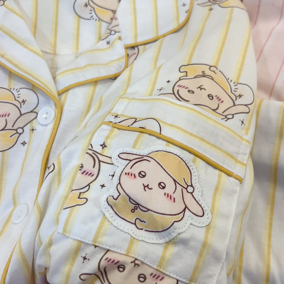 Chiikawa Usagi Hachiware Momonga long-sleeve striped pajamas