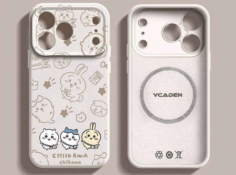 Chiikawa, Usagi, Hachiware Cute Liquid Silicone Iphone 17 Case
