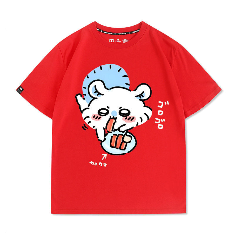Momonga Men's Pure Cotton Loose Short Sleeves Summer T-Shirt