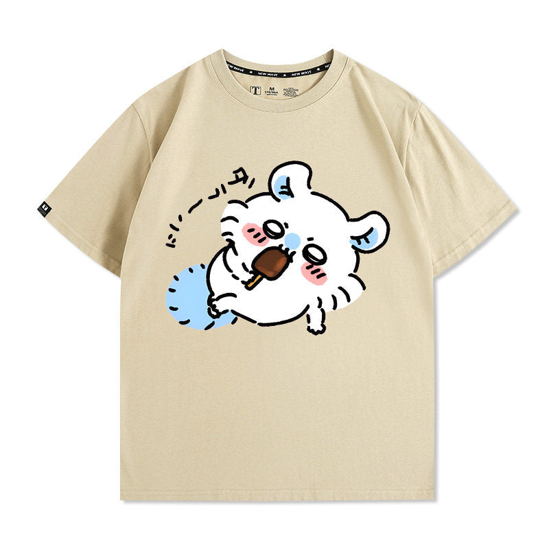 Momonga Men's Pure Cotton Loose Short Sleeves Summer T-Shirt