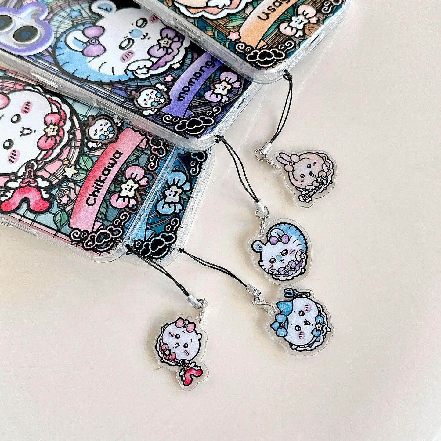 Chiikawa, Usagi, Hachiware, Momonga Magica iphone case