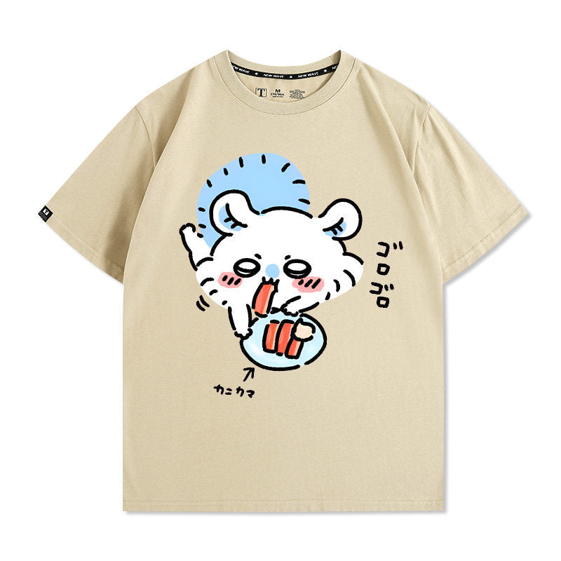 Momonga Men's Pure Cotton Loose Short Sleeves Summer T-Shirt