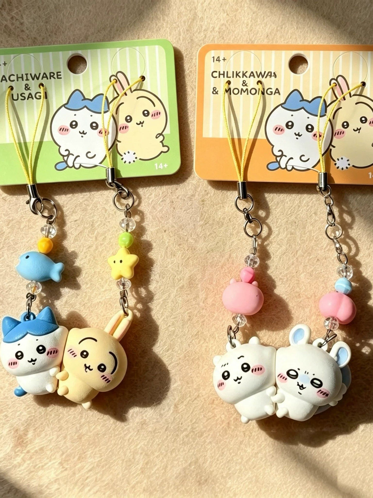 Chiikawa x Momonga, Hachiware x Usagi Magnetic Pair Bestie Keychain
