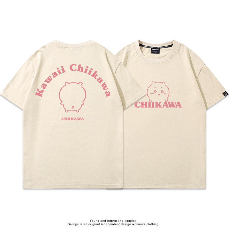 Chiikawa, Usagi, Hachiware, Momonga cute full body short-sleeved T-shirt