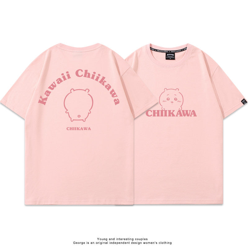 Chiikawa, Usagi, Hachiware, Momonga cute full body short-sleeved T-shirt