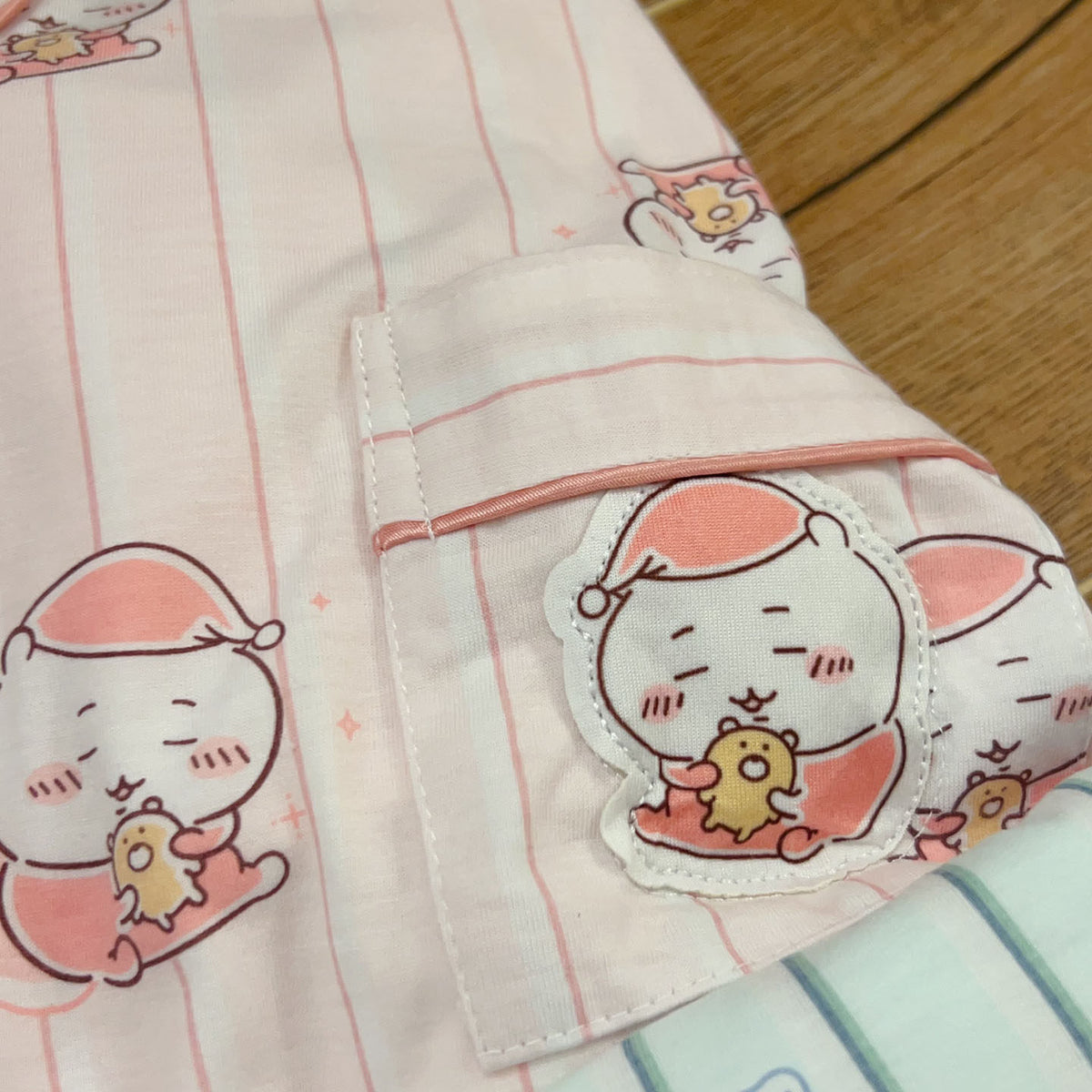 Chiikawa Usagi Hachiware Momonga long-sleeve striped pajamas