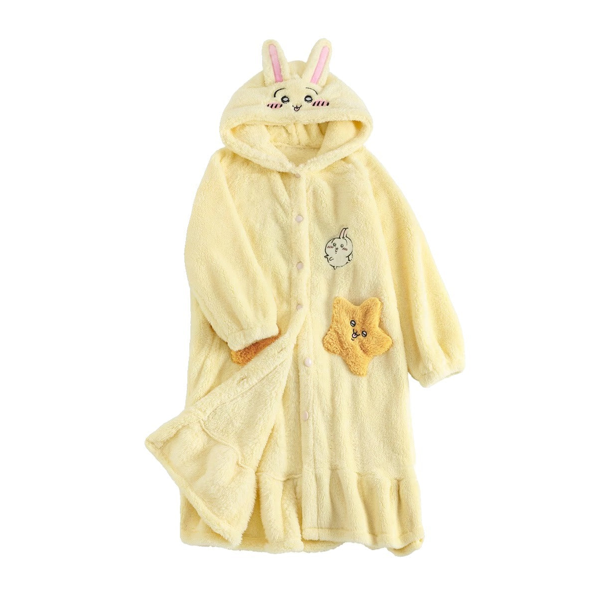 Usagi sleepwear women's cute winter coral fleece pajamas