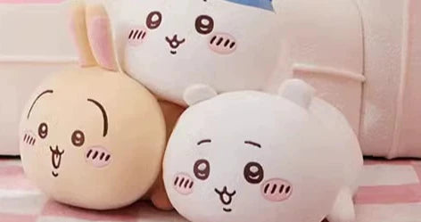 miniso official chiikawa, Usagi and Hachiware prone cushion plushies 3rd edition