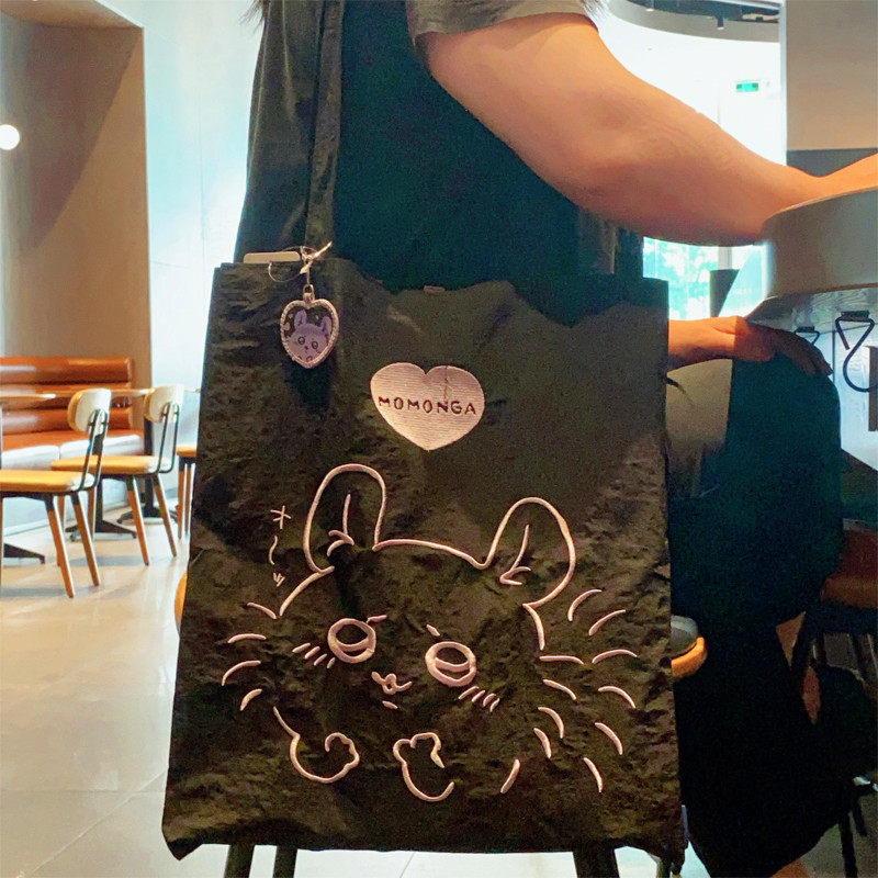 Chiikawa Usagi Hachiware Momonga embroidery cute shoulder tote canvas bag