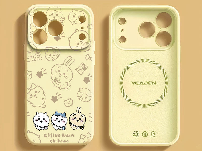 Chiikawa, Usagi, Hachiware Cute Liquid Silicone Iphone 17 Case