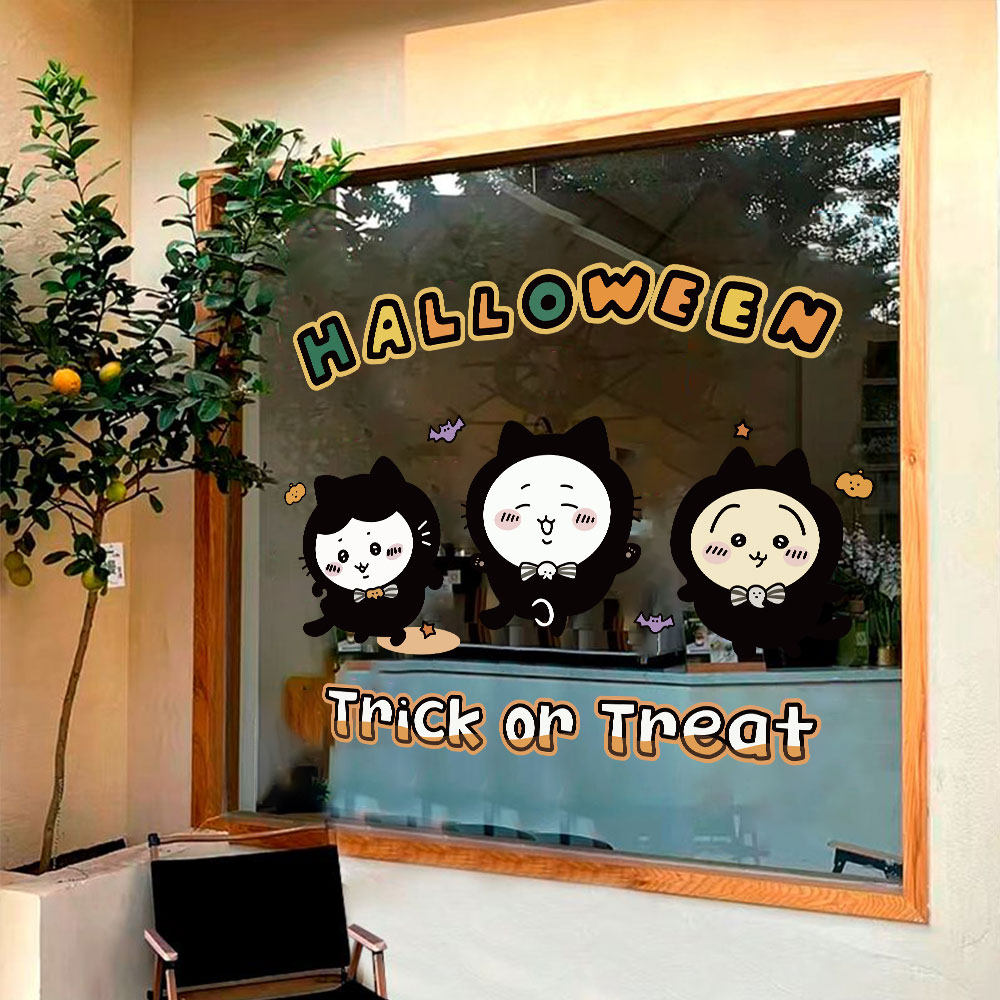 Chiikawa glass Door/Windows Halloween stickers