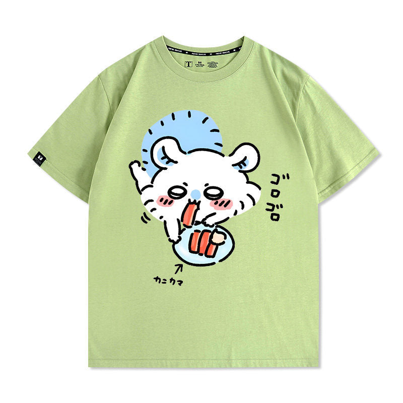 Momonga Men's Pure Cotton Loose Short Sleeves Summer T-Shirt