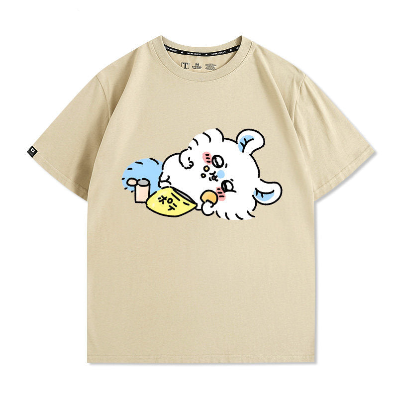 Momonga Men's Pure Cotton Loose Short Sleeves Summer T-Shirt