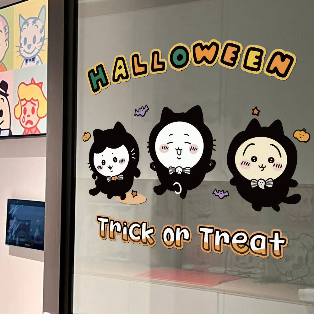 Chiikawa glass Door/Windows Halloween stickers