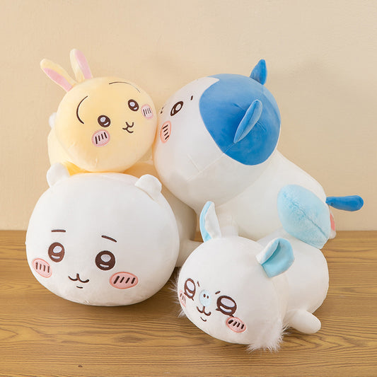 Momonga, Usagi, Chiikawa and Hachiware sleeping posture prone cushion plushie 1st edition