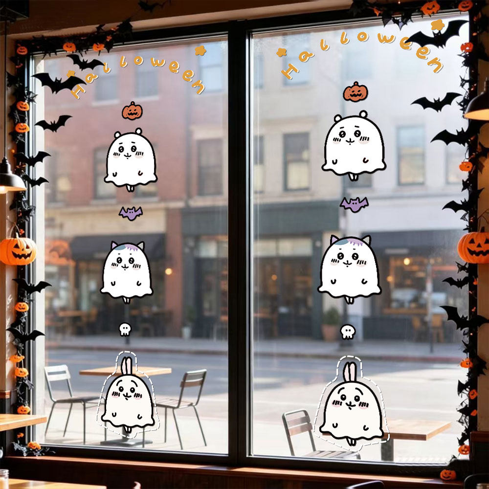 Chiikawa glass Door/Windows Halloween stickers