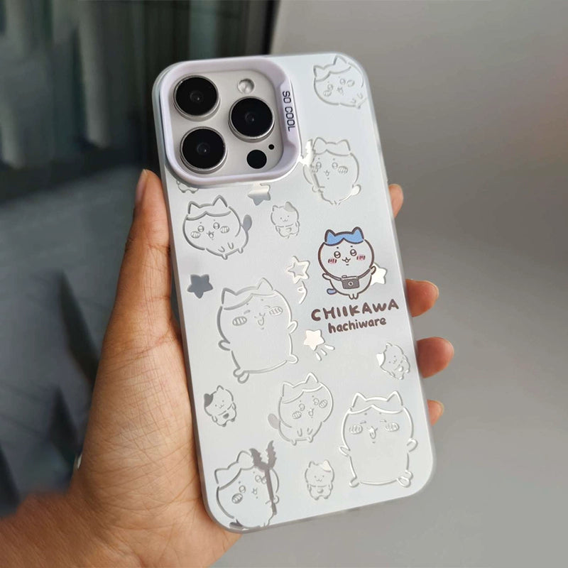 Chiikawa, Usagi, Hachiware, Momonga, Rakko&Kurimanju Silver iphone case Version 2