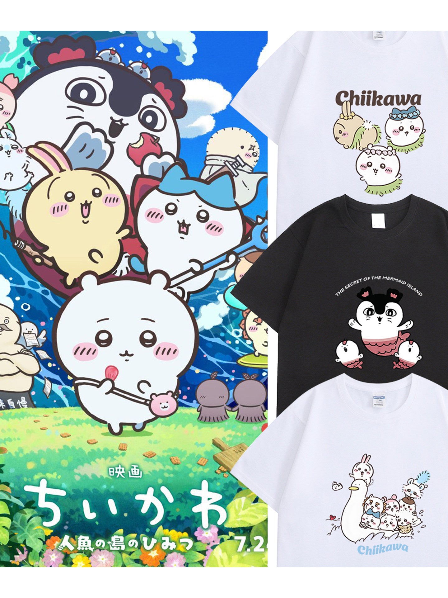 Chiikawa The Secret of Mermaid Island T-shirt T-shirt