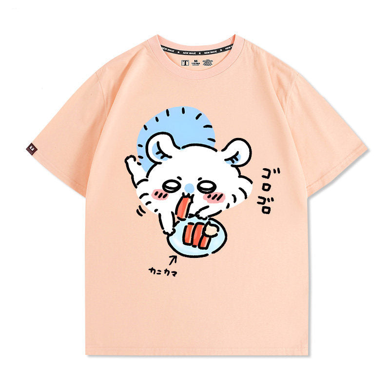 Momonga Men's Pure Cotton Loose Short Sleeves Summer T-Shirt