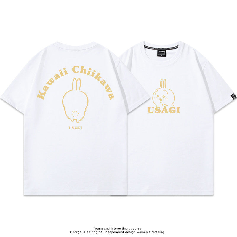 Chiikawa, Usagi, Hachiware, Momonga cute full body short-sleeved T-shirt