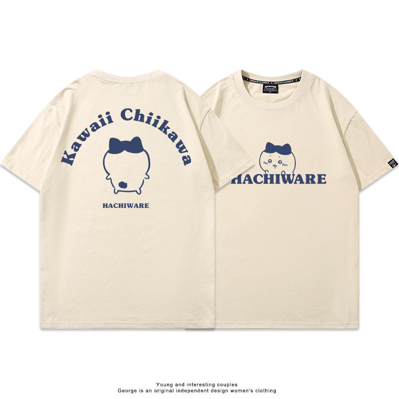 Chiikawa, Usagi, Hachiware, Momonga cute full body short-sleeved T-shirt