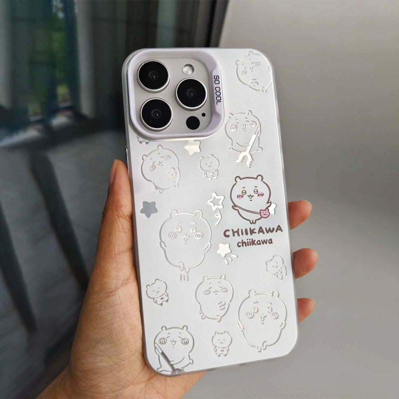Chiikawa, Usagi, Hachiware, Momonga, Rakko&Kurimanju Silver iphone case Version 2