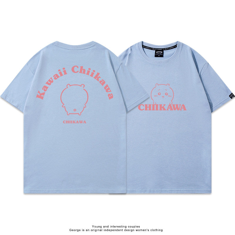 Chiikawa, Usagi, Hachiware, Momonga cute full body short-sleeved T-shirt