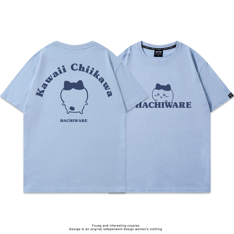 Chiikawa, Usagi, Hachiware, Momonga cute full body short-sleeved T-shirt