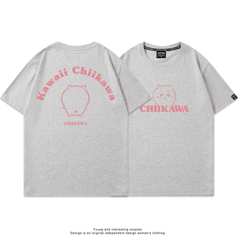 Chiikawa, Usagi, Hachiware, Momonga cute full body short-sleeved T-shirt